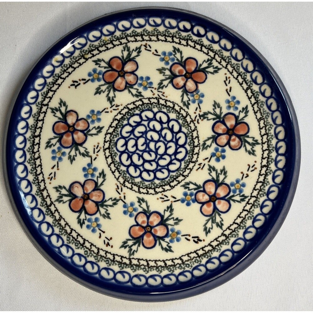 Boleslawiec Polish Stoneware Plate 8 Inch Poland Hand Painted